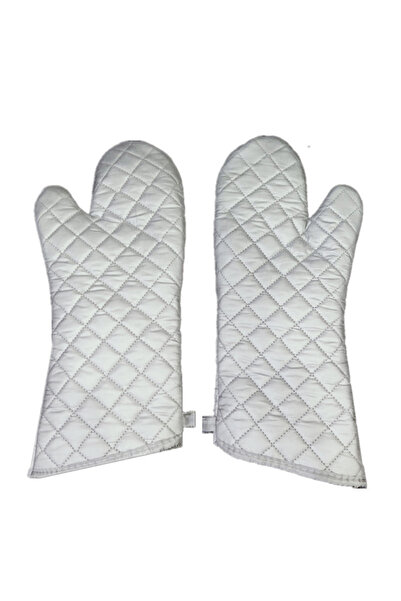 Choice GRAY 1pair Oven Mitts Kitchen Oven Microwave Gloves High Heat Resistant Long Oven Mitts Anti-scaldin