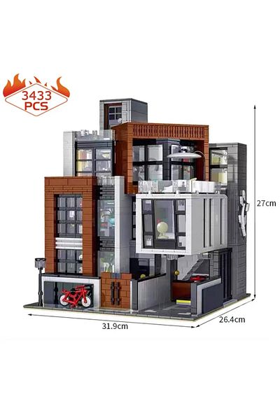 Choice Moc-87366 Moc-87366 Creative Modern Villa Modular City Architecture Building Block Bricks Model Stre