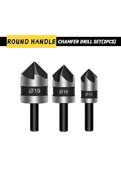 Choice 3pcs Round Shank Countersink Drill Bit 3pcs Chamfer 90°carbon Steel Drill Bit For Wood Metal Chamfer