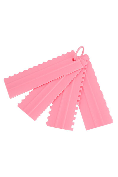 Choice 4pcs pink 4pcs/set cream scraper PP Cream Smoother Pastry Icing Combs ...