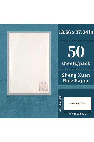 Choice 13.66 In X 27.24 In 50 Sheets Marie's Rice Paper,sheng (RAW) Xuan For Sumi & Oriental Painting,ink D
