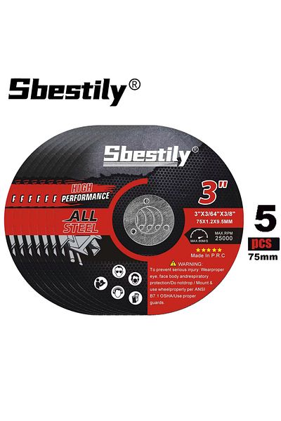 SI FANG 5pcs 75mm Circular Resin Saw Blade Mini Cutting Disc Grinding Wheel For Angle Grinding Tool Metal...