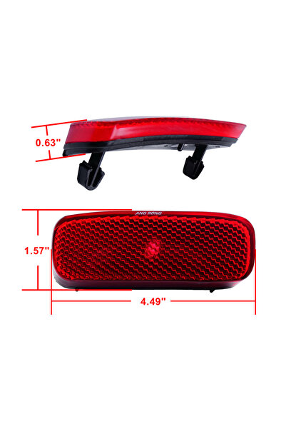 Choice عاكس المصد الخلفي الأحمر ANGRONG 2x بدون ضوء لسيارة Citroen C1 C5 Peugeot 107 206 607 Expert For Fi...