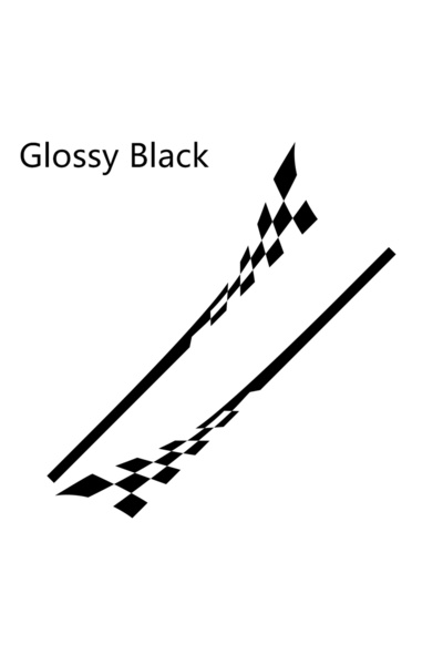 Choice ملصقات جانبية لباب السيارة باللون الأسود اللامع، قطعتان، ملصق رياضي لل...