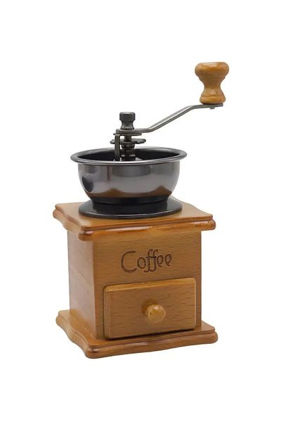 Choice Light Brown Manual Coffee Grinder - Classic Italian Style Hand Crank Mill With Adjustable Portable M