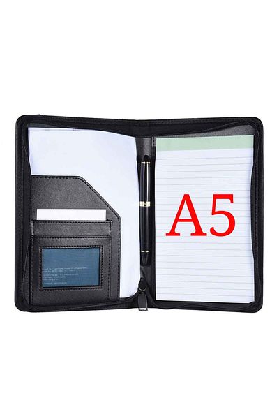 Aibecy Mixed Color Portable Business Portfolio Padfolio Folder Document Case Organizer A5 Pu Leather With B