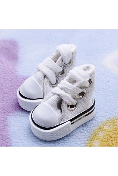 Choice أحذية دمية بيضاء مقاس 3.5 سم أحذية دمية صغيرة لطيفة أحذية قماشية من قم...