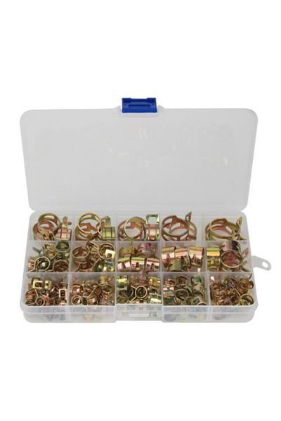 Choice 100/115pcs Spring Hose Clamps 6-22mm Zinc Plated Spring Clip Fuel Line Hose Water Pipe Air Tube C...
