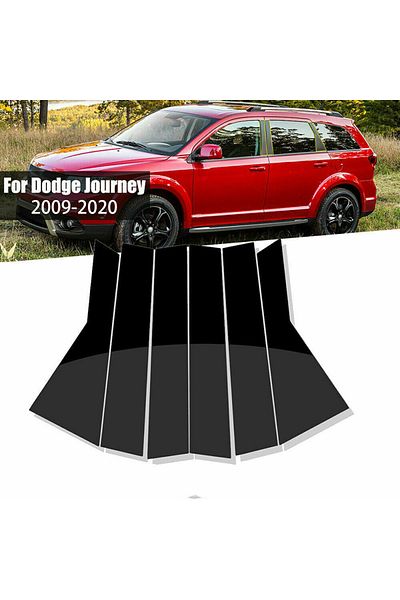 Choice 6pcs Black Pillar Posts Fit For Dodge Journey 2009-2020 2019 2018 2017 Car Door Side Moulding Tri...