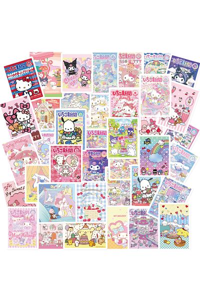 Choice 65pcs 65pcs Kawaii Mymelody Sanrio Labels Sealing Stickers Aesthetic Decorative Stationery Diary Wat