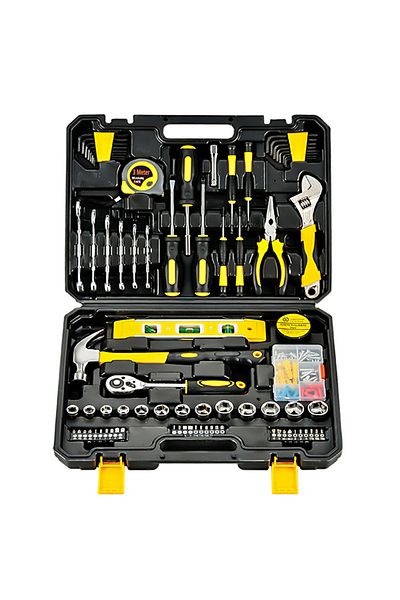weytoll 108pcs 108 Piece Tool Set General House Hold Hand Tool Kit With Plastic Toolbox Storage Case Used