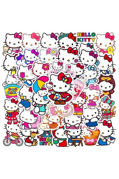 Choice 50pcs Hello Kitty 50pcs Cute Cartoon Hello Kitty Stickers Skateboard Bicycle Guitar Laptop Scrapbook