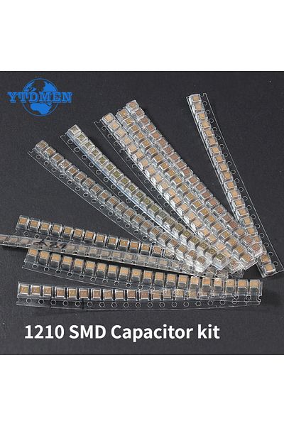 YTDMEN 200PCS Capacitor SMD 1210 Assorted Set 0.1UF ~ 100UF 10 Kinds*20pcs Capacitors Pack 0.1UF 0.47UF ...