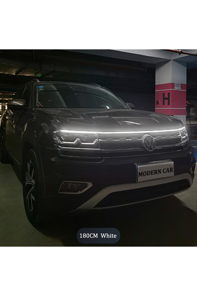 Choice8 شريط إضاءة LED ديناميكي أبيض بطول 2 متر (79 بوصة) لغطاء محرك السيارة،...