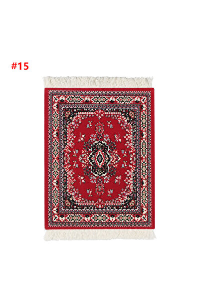 Ninth World 15 سجادة فارسية صغيرة منسوجة وسادة ماوس بنمط سجاد على الطراز القد...