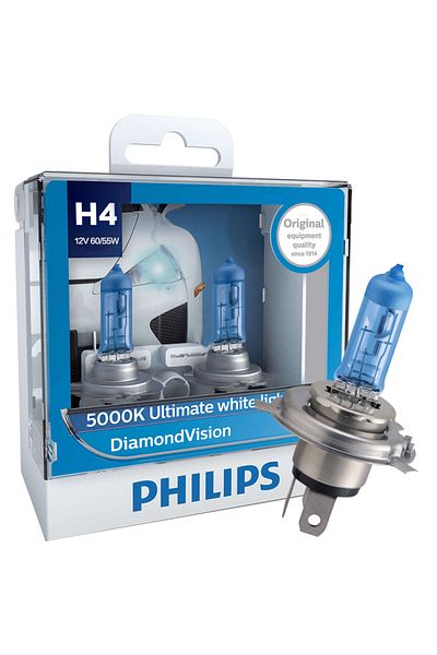 Philips H4 5000k 2pcs H4 H7 H11 Hb3 Hb4 H8 H1 H3 9005 Crystal Vision Car Halogen Headlight 4300k Bri