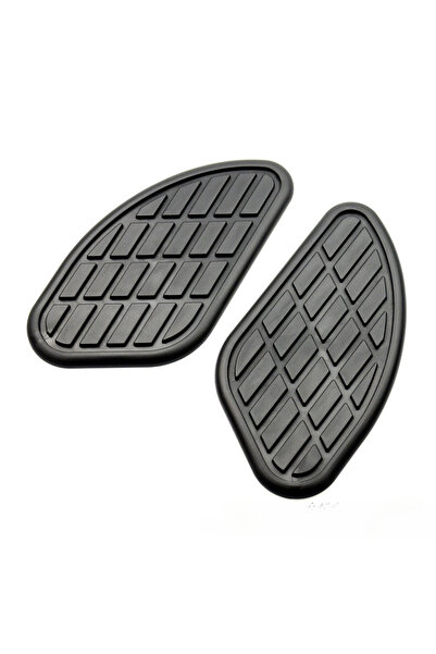 Choice ملصق واقي مطاطي لخزان وقود الغاز للدراجات النارية من قطعتين باللون الأسود بتصميم كلاسيكي لدراجة كافيه ريسر ووسادة خزان الركبة وقبضة ديك