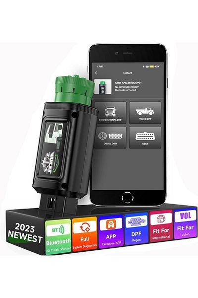 ANCEL Blue Bluetooth Heavy Duty Truck Scanner 9/16 Pin Hd120 D.p.f Forced Regen For International &