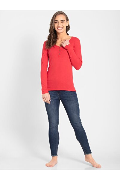 JOCKEY USA Original Womens Loung Wr Full Slv Henley UL15-01 Gray