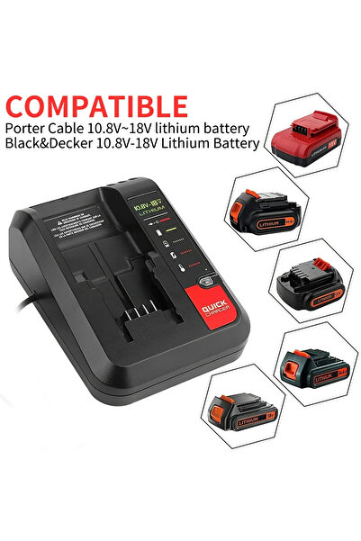 Choice شاحن بطارية ليثيوم أيون من الاتحاد الأوروبي سريع الشحن لـ Black and Decker 10.8 فولت 18 فولت 20 فولت موديل LBXR20 LBXR20B ASL186