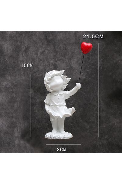 Choice Whiteballongirl Banksy Heart Balloon And Flying Girl Inspired Artwork Modern Sculpture Home Decorati