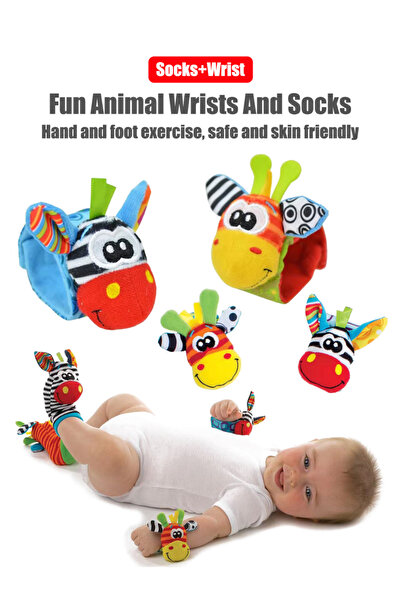 Choice 4 قطع حمراء 4 قطع/مجموعة ألعاب خشخيشة معصم للأطفال الرضع من عمر 0 إلى 12 شهرًا للبنات والأولاد، ألعاب تعليمية مبكرة