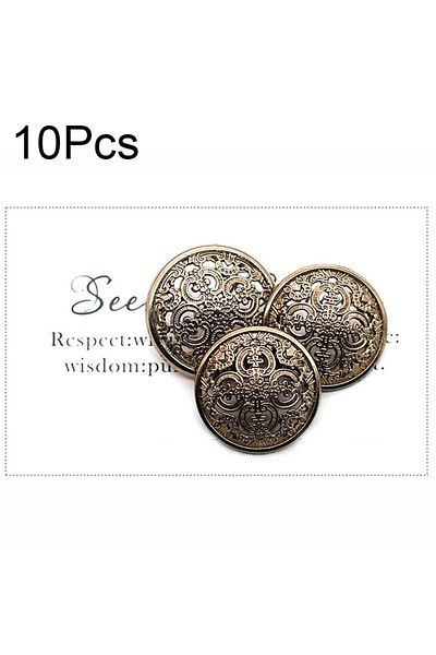 Choice 20mm E 10pcs/lot Metal Hollow Carved Buttons Handmade Golden Round Vintage Blouse Jacket Buckles Sew