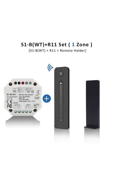 Choice S1-b(WT) And R11 Tuya Dimmer Switch 220v Wifi Smart Life App 2.4g Wireless Rf Remote Control Led Lam