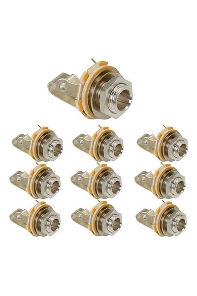 DAIERBUMP Mono Type 10pcs 6.35mm Electric Guitar Input Jack Phone Jack Mono Stereo Sockets For Pedal