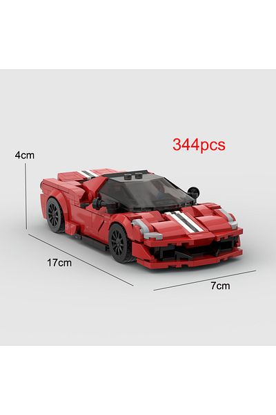 Choice MOC Ferraried488 pista racing sports car Vehicle Speed Champion Racer Building Blocks Brick Creat...