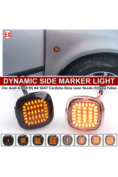 Choice Dynamic LED Side Marker Turn Signal repeater Light for AUDI A3 A4 A8 SKODA Octavia Roomster Rapid...