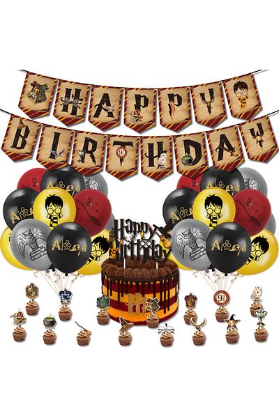 Choice A Harrypotter Birthday Party Supply Disposable Banner Cake Topper Hanging Flag Harry Potter Balloon.