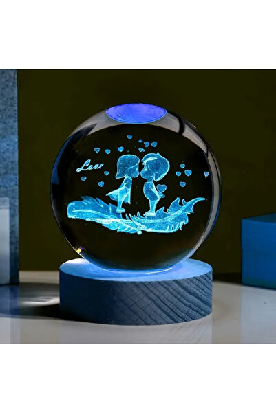 Choice شياوهاي 1 قطعة كرة بلورية منحوتة ثلاثية الأبعاد، ضوء ليلي ملون، هدية ع...