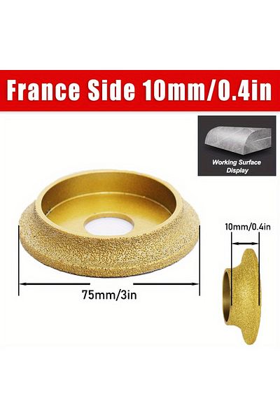 louCnloin 10mm 1pc Vacuum Brazed Diamond French Edge Wheel Hole Diameter 20mm Diamond Smooth Polishing Wheel F