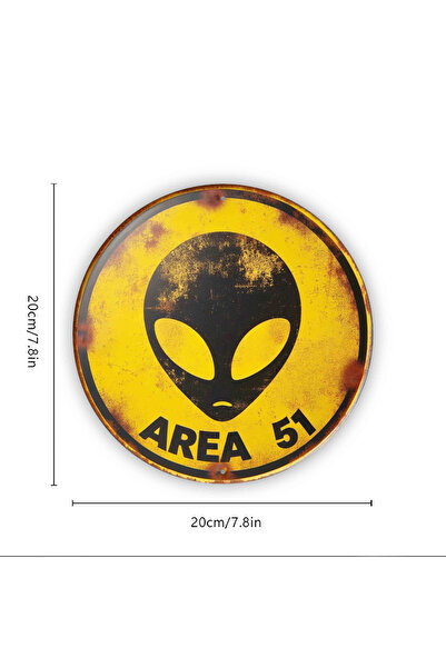 HELLOYOUNG TYA0335 لافتة معدنية عتيقة من Area 51 - 7.8 بوصة لافتة فنية زخرفية...