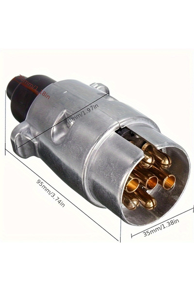 Choice 7 Pin Metal Trailer Plug Towbar Towing Lights Socket Car Van Caravan 12V 7 Pole Towing Connectors...