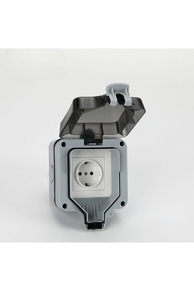 Choice 1 Outlets-grey Outdoor Wall Waterproof Sockets Outlet Korea Us Eu Plug Electrical 15a Power 90-250v