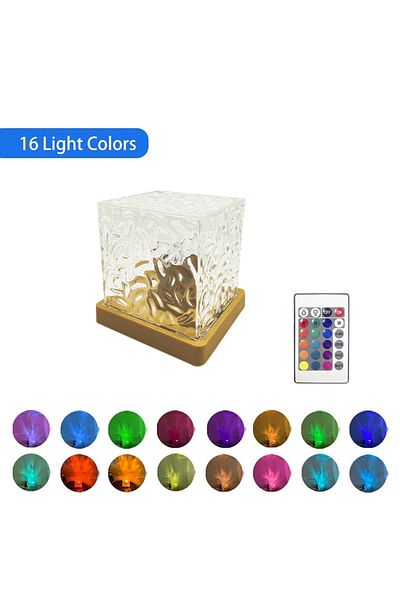 Choice Square-16 Colors Water Ripple Projector Water Ripple Projector Night Light 16 Colors Flame Crystal L