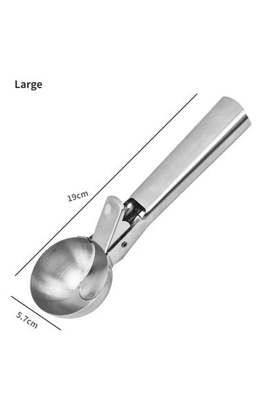 Choice L Multifunctional Ice Cream Scoops Stainless Steel Dual-purpose Scoop Fruit Watermelon Spoon Ball S.