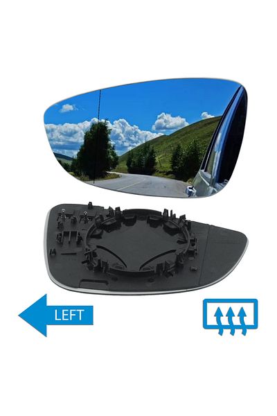 Choice For Vw Passat B7 2010-2015 Left N/s Wing Door Mirror Glass Heated Passenger Side