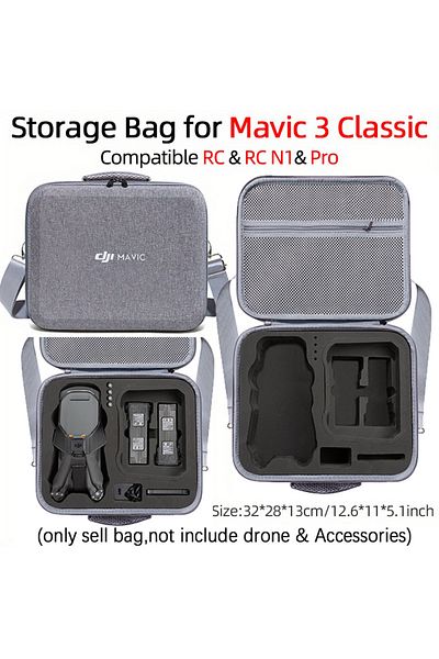 ERIKOLE Grey Black Storage Bag For Dji Mavic 3 Classic Shoulder Box For Mavic 3 Classic Carrying Case For Dj