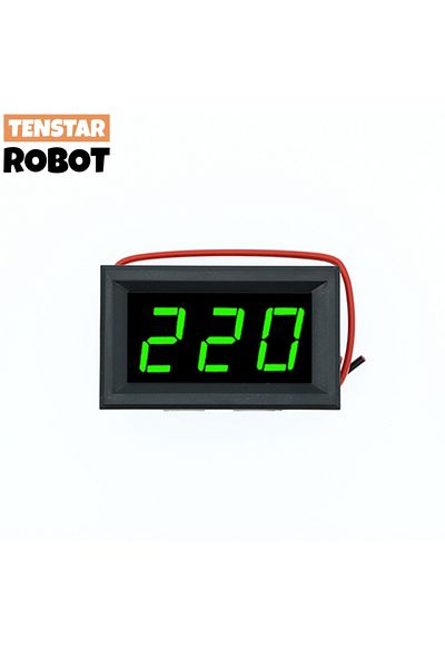 TSTAR TECH Green Ac 70-500v 0.56" Led Digital Voltmeter Voltage Meter Volt Instrument Tool 2 Wires Red Green Bl