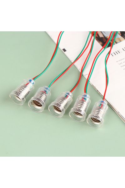 Choice 5Pcs Universal E10 Lamp Holder With Wire Small Lampholder E10 Base Experiment Teaching Instrument...