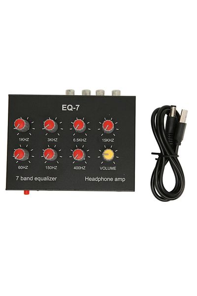 Choice Black 7 Band Sound Equalizer Rca Output Input 12db High Bass Adjustment Dual Channel Digital Equaliz