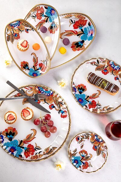 JASPER 27 Parça Çiçek Desenli Kahvaltı Takımı Baharın Tazeliği Sofranızda!