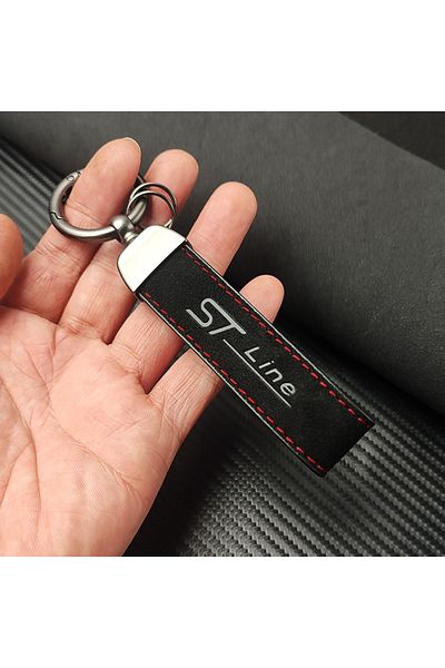 Choice St Line Keychain 2024 Suede Leather St Line Man Women Luxury Car Keychain For Ford Puma Kuga Edge Ec