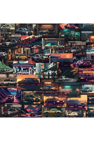 Choice 54pcs Racing 27/54pcs Japanese Pixel Jdm Retrofit Racing Stickers Car Laptop Skateboard Luggage Moto