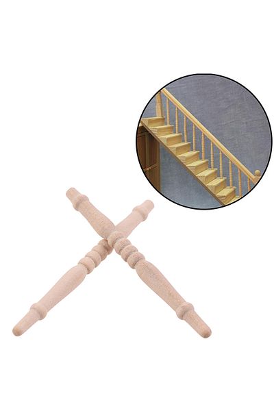Choice One Size 12pcs/lot 1:12 Dollhouse Miniature Wood Stair Railing Diy Model Accessories