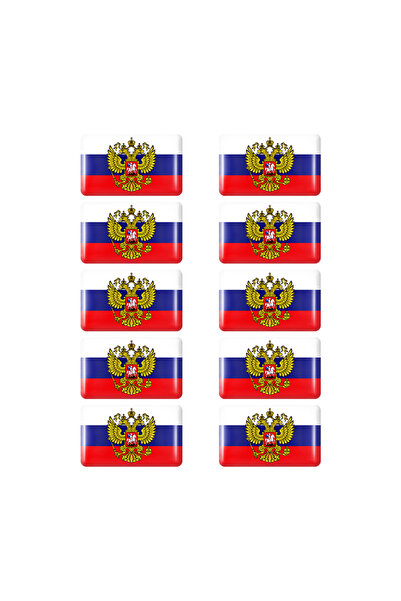 Choice 10 قطع لروسيا D 10 قطع من ملصقات علم روسيا من الإيبوكسي لتزيين السيارة...