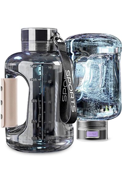 Choice زجاجة ماء هيدروجين رمادية سعة 1.5 لتر زجاجة ماء رياضية محمولة غنية بال...